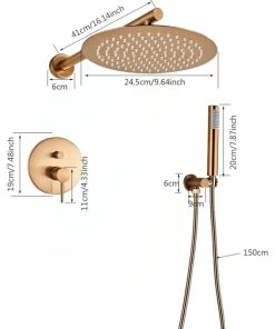 Miron Demid LLC Rose Gold Shower Faucet Rainfall Shower Head Bathroom Shower System -Moen-shop 39c1f17f03fbc3d0 4316 w800 h800 b1 p0