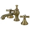 Kingston Brass Widespread Bathroom Faucet With Brass Pop-Up, Antique Brass
