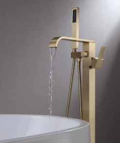HOMARY Floor Mounted Single Handle Freestanding Bathtub Faucet With Handheld Shower, Br -Moen-shop 3b21d65b0efed251 5066 w800 h800 b0 p0