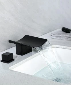 HOMARY Grop Matte Black Waterfall Widespread Bathroom Sink Faucet Double Handle -Moen-shop 3b3121040f6c6e56 5237 w800 h800 b0 p0