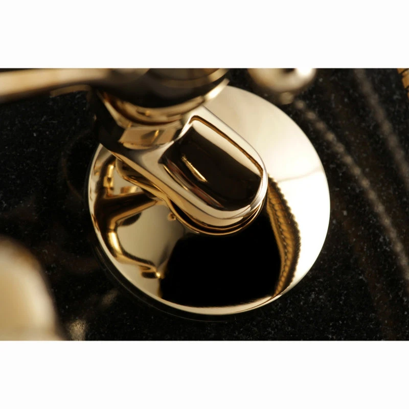 Kingston Brass Kingston Adjustable Center Tub Wall Mount Clawfoot Tub Faucet, Polished Brass 6 Kingston Brass Kingston Adjustable Center Tub Wall Mount Clawfoot Tub Faucet, Polished Brass - Image 6