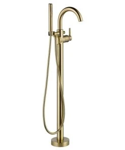 Delta Faucet Delta Trinsic Contemporary Floor Mount Tub Filler Trim, Champagne Bronze