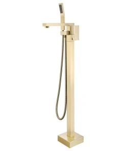 Jims Maison Freestanding Tub Shower Claw Foot Faucet With Handheld Spout, Gold
