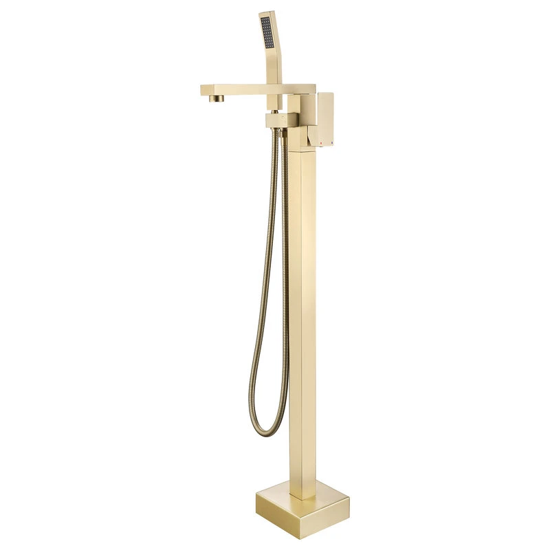 Jims Maison Freestanding Tub Shower Claw Foot Faucet With Handheld Spout, Gold 1 Jims Maison Freestanding Tub Shower Claw Foot Faucet With Handheld Spout, Gold