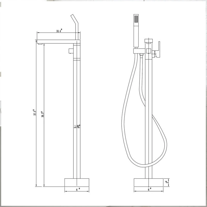 Jims Maison Freestanding Tub Shower Claw Foot Faucet With Handheld Spout, Gold 2 Jims Maison Freestanding Tub Shower Claw Foot Faucet With Handheld Spout, Gold - Image 2
