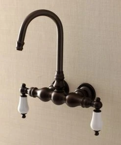 Kingston Brass Aqua Vintage 3-3/8" Wall Mount Tub Faucet, Oil Rubbed Bronze -Moen-shop 3fb113960b527056 7332 w800 h800 b0 p0