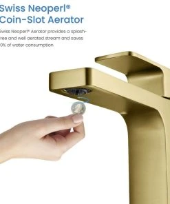 Kibi USA Blaze Single Handle Bathroom Sink Faucet, Brushed Gold -Moen-shop 40f1081001c61935 6839 w800 h800 b1 p0