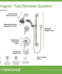 Symmons Origins Single Handle 1-Spray Tub & Shower Faucet, 1.5 GPM, Chrome -Moen-shop 4161c3d301aa3815 4041 w800 h800 b0 p0