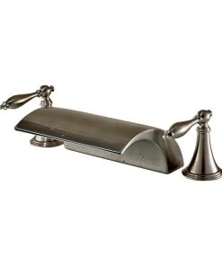 Fontana Showers Athenian Double Handled Deck Mounted Brushed Nickel Bathtub Faucet
