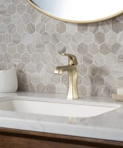 Kraus USA, Inc. Esta Single Handle 1-Hole Bathroom Basin Faucet, Lift Rod Drain, Brushed Gold -Moen-shop 41b13d3b00e5e6f6 3162 w800 h800 b0 p0