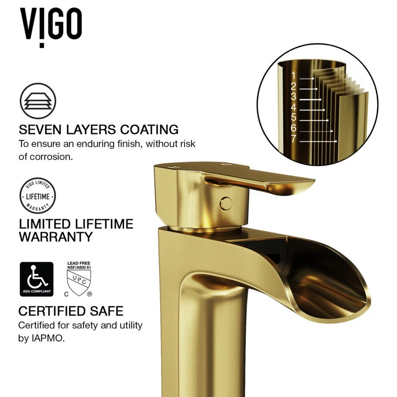 VIGO Niko Single-Handle Single Hole Bathroom Vessel Sink Faucet 9 VIGO Niko Single-Handle Single Hole Bathroom Vessel Sink Faucet - Image 9