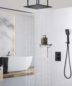 HOMARY 2-Function Thermostatic Shower System With Square Rain Shower And Hand Shower, 1 -Moen-shop 4351347c0f97ddef 7974 w800 h800 b0 p0