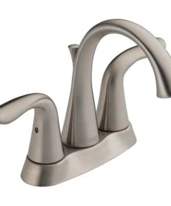 Delta Faucet Delta Lahara Two Handle Centerset Bathroom Faucet, Stainless, 2538-SSMPU-DST