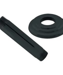 Westbrass 1/2" Ips X 4" Ceiling Mounted Shower Arm With Flange In Powder Coated Flat Black