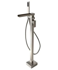 HOMARY Modern Waterfall Freestanding Bathroom Bathtub Faucet Floor Mount Tub Filler, Br