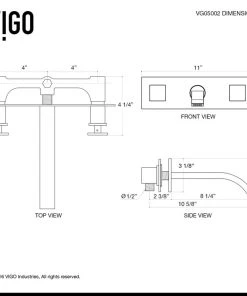 VIGO Titus Dual Lever Wall Mount Bathroom Faucet, Brushed Nickel -Moen-shop 462187fa0e96ec2c 4076 w800 h800 b0 p0