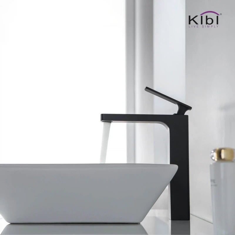 Kibi USA Infinity Single Handle Vessel Sink Faucet KBF1007, Matte Black, W/ Drain 3 Kibi USA Infinity Single Handle Vessel Sink Faucet KBF1007, Matte Black, W/ Drain - Image 3