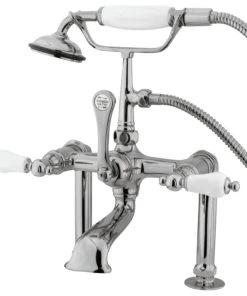 Kingston Brass 7" Deck Mount Clawfoot Tub Faucet, Polished Chrome