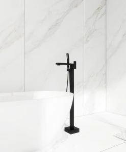 Jims Maison Freestanding Tub Shower Claw Foot Faucet With Handheld Spout, Matte Black -Moen-shop 47615e2d02f070e8 5055 w800 h800 b0 p0