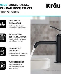 Kraus USA, Inc. Kraus KBF-1221 Ramus 1.2 GPM 1 Hole Bathroom Faucet - Brushed Gold -Moen-shop 4791d8cd00d95555 8837 w800 h800 b0 p0