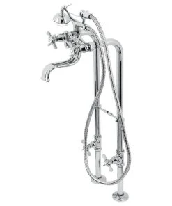 Kingston Brass CCK246K1 Freestanding Tub Faucet Package With Supply Line, Polished Chrome