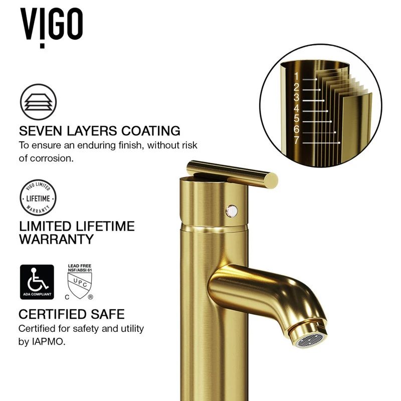 VIGO Seville Single-Handle Single Hole Bathroom Vessel Sink Faucet 9 VIGO Seville Single-Handle Single Hole Bathroom Vessel Sink Faucet - Image 9