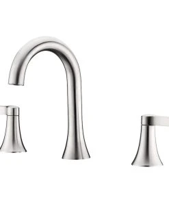 Luxier WSP11-T 2-Handle Widespread Bathroom Faucet With Drain, Brushed Nickel