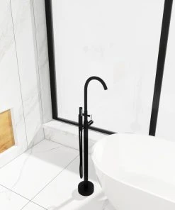 Jims Maison Single Handle Floor Mounted Clawfoot Tub Faucet, Matte Black -Moen-shop 493145cd02f073ab 5681 w800 h800 b0 p0
