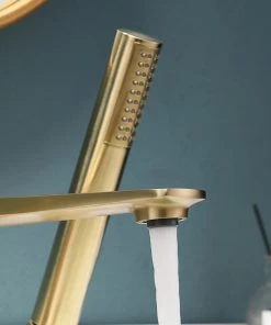 Modland Deck Mounted Luxury Roman Tub Faucet Set With Handshower And Tub Spout, Brushed -Moen-shop 4ab15ac002da64a8 2675 w800 h800 b0 p0