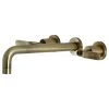 Kingston Brass KS8023KL Two-Handle Wall Mount Tub Faucet, Antique Brass