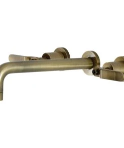 Kingston Brass KS8023KL Two-Handle Wall Mount Tub Faucet, Antique Brass