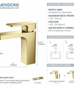Kibi USA Blaze Single Handle Bathroom Sink Faucet, Brushed Gold -Moen-shop 4bc151c901c61937 6839 w800 h800 b1 p0