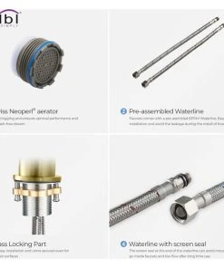 Kibi USA Circular Brass Single Handle Bathroom Faucet KBF1009, Brush Gold, With Drain -Moen-shop 4c61e6610f1b5713 8264 w800 h800 b1 p0