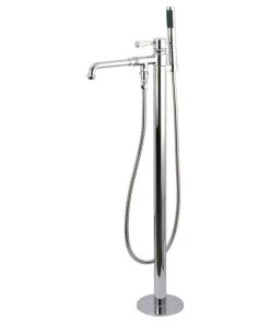 Kingston Brass Freestanding Tub Faucet With Hand Shower, Polished Chrome