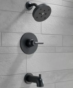 Delta Faucet Delta Trinsic Monitor 14 Series H2Okinetic Tub & Shower Trim, Matte Black -Moen-shop 4f519a450cbf425f 1376 w800 h800 b0 p0