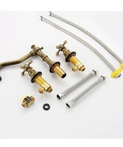 HOMARY Double Handle Bathroom Widespread Sink Faucet Victorian Spout, Antique Brass -Moen-shop 5011815e0051d055 2466 w800 h800 b1 p0