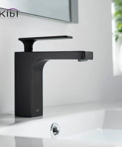 Kibi USA Infinity Single Handle Bathroom Faucet KBF1006, Matte Black, W/ Drain -Moen-shop 5061af4d0f1b54dd 6602 w800 h800 b0 p0
