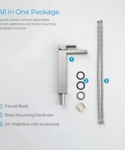 Kibi USA Waterfall Single Handle Vessel Sink Faucet, Brushed Nickel, With Drain -Moen-shop 5161fce50f1b5433 1863 w800 h800 b0 p0