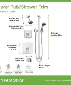 Symmons Duro Shower Trim Kit, Tub Spout, Single Spray, Hand Spray, Polished Chrome 6 Symmons Duro Shower Trim Kit, Tub Spout, Single Spray, Hand Spray, Polished Chrome -Moen-shop 5171411f015df392 4116 w800 h800 b0 p0
