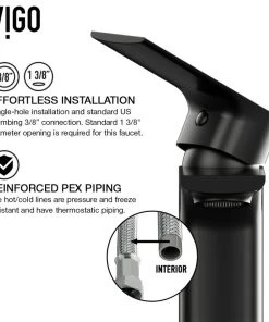 VIGO Paloma Single Hole Bathroom Sink Faucet, Matte Black 14 VIGO Paloma Single Hole Bathroom Sink Faucet, Matte Black -Moen-shop 51c11aef0f59e1f2 2883 w800 h800 b1 p0
