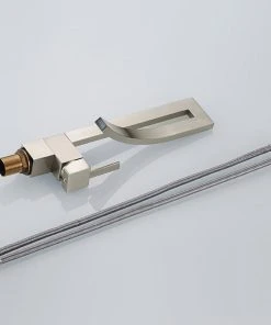 HOMARY Modern Design Single Lever Handle 1-Hole Bathroom Sink Faucet With Waterfall, Br -Moen-shop 51c15c6b0f46071d 5565 w800 h800 b0 p0