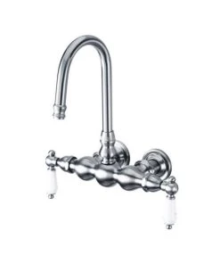 Kingston Brass Vintage Wall Mount Clawfoot Tub Filler, Satin Nickel