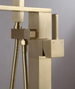 HOMARY Floor Mounted Single Handle Freestanding Bathtub Faucet With Handheld Shower, Br -Moen-shop 52b111d50efed253 5066 w800 h800 b0 p0