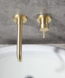 HOMARY Brushed Brass Single Lever Wall Mounted Bathroom Faucet Swivel Sink Faucet Brass -Moen-shop 55610a17001d12f9 6046 w800 h800 b0 p0