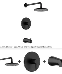 Luxier SS-C01-T-V Rainfall Shower Faucet With Valve And Spout, Matte Black 20 Luxier SS-C01-T-V Rainfall Shower Faucet With Valve And Spout, Matte Black -Moen-shop 55d18aa00169ed94 7191 w800 h800 b1 p0