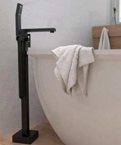 Keeney Holdings LLC Belanger QUA45 Single Handle Freestanding Tub Filler, Matte Black -Moen-shop 5651f2af0d51c94e 1385 w800 h800 b0 p0