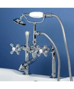 Kingston Brass 7" Deck Mount Clawfoot Tub Faucet W/Hand Shower, Polished Chrome -Moen-shop 56b1ca2e0dded425 2104 w800 h800 b0 p0