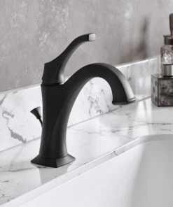 Kraus USA, Inc. Arlo Single Handle 1-Hole Bathroom Basin Faucet, Lift Rod Drain, Matte Black -Moen-shop 57a1f34f00e5e6fb 3160 w800 h800 b0 p0