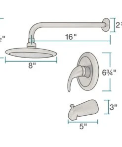 MR Direct Sinks And Faucets 3-Piece Rain Head Shower Set, Chrome -Moen-shop 57e1a7a70a01e5d9 1239 w800 h800 b1 p0