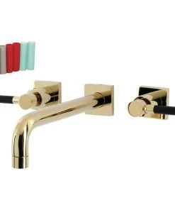 Kingston Brass KS6022DKL Wall Mount Tub Faucet, Polished Brass
